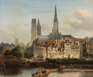 Johannes Bosboom - The Quay de Paris in Rouen.webp