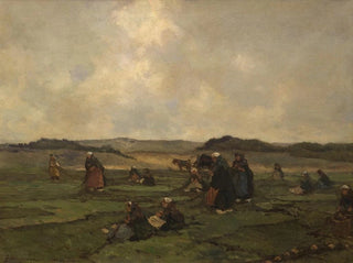 Johannes Evert Hendrik Akkeringa - Nettenboetsers aan het strand.webp