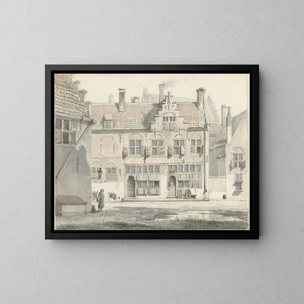 Maisons à Amersfoort - Johannes Jelgerhuis — kehystetty taideteos seinällä