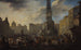 Rooman markkinakohtauksen Piazza Navonalla - Johannes Lingelbach — näkymä teoksesta
