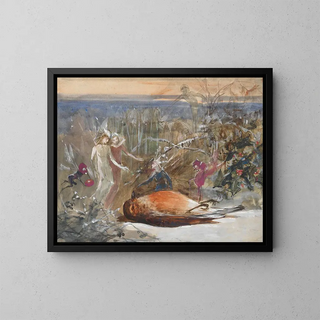 John Anster Fitzgerald - Who killed cock robin  a study.webp