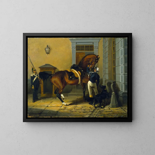 Gentilhomme, le cheval favori du roi Charles XV de Suède - John Arsenius — kehystetty taideteos seinällä