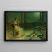 Nuori klassinen tyttö istuu terassilla kuutamossa - John Atkinson Grimshaw — kehystetty taideteos seinällä