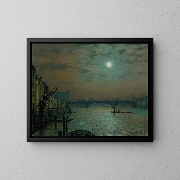 Le pont de Southwark au clair de lune - John Atkinson Grimshaw — kehystetty taideteos seinällä