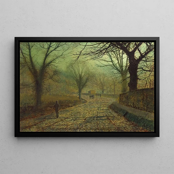 Stapleton Parkin maalaus lähellä Pontefractia - John Atkinson Grimshaw — kehystetty taideteos seinällä