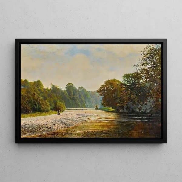 Kivipolku, Boltonin luostari - John Atkinson Grimshaw — kehystetty taideteos seinällä