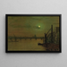 Waterloon Waterloo-sillan maalaus Lontoosta itään päin - John Atkinson Grimshaw — kehystetty taideteos seinällä
