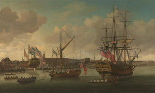John Cleveley the elder - Launching at Deptford.webp