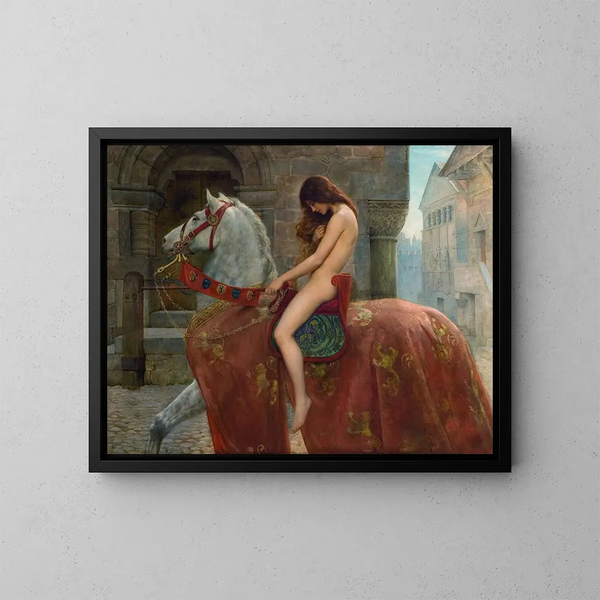 Lady Godiva - John Collier — kehystetty taideteos seinällä