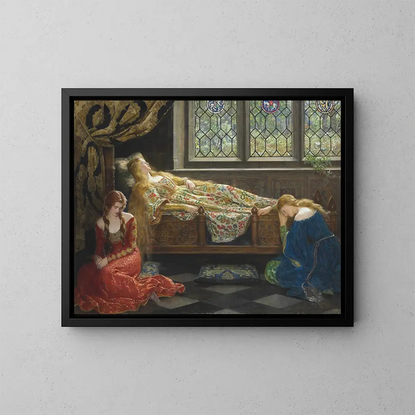 La Belle au bois dormant - John Collier — kehystetty taideteos seinällä