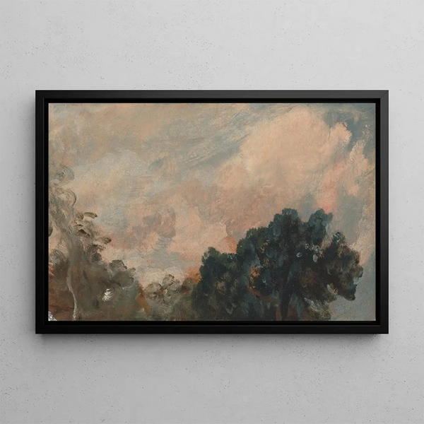 Pilvien tutkimus puiden kanssa - John Constable — kehystetty taideteos seinällä