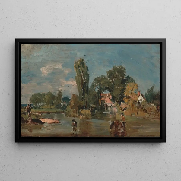 Moulin de Flatford - John Constable — kehystetty taideteos seinällä