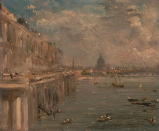 Somerset House'n terassilta Waterloo-sillalta - John Constable — näkymä teoksesta
