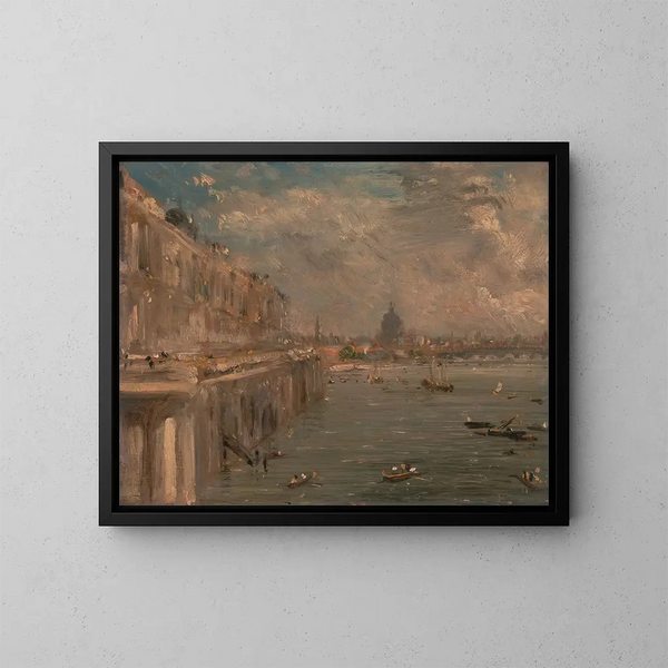 Somerset House'n terassilta Waterloo-sillalta - John Constable — kehystetty taideteos seinällä