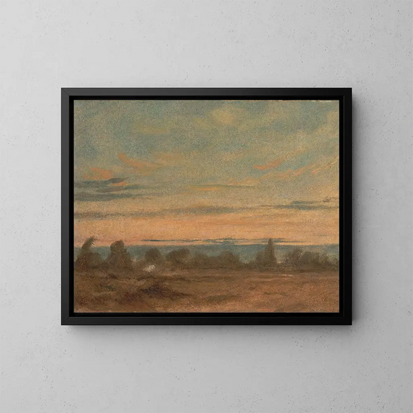 Kesämaisema illalla - John Constable — kehystetty taideteos seinällä