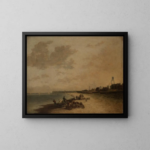 Plage de Yarmouth - John Crome — kehystetty taideteos seinällä