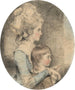 Portrait de Mlle Dehany Hall 1759-1822 et de son neveu Charles Lawrence 1776-1853 - John Downman — näkymä teoksesta
