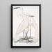 Héron blanc pur Ardea modesta 2 Héron à bec noir Ardea nigrirostris - John Edward Gray — kehystetty taideteos seinällä