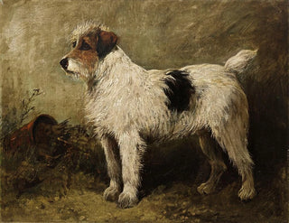 Terrier dans un jardin - John Emms — näkymä teoksesta
