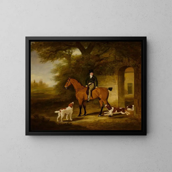 Un cheval de chasse marron monté par Robert Day - John Ferneley — kehystetty taideteos seinällä