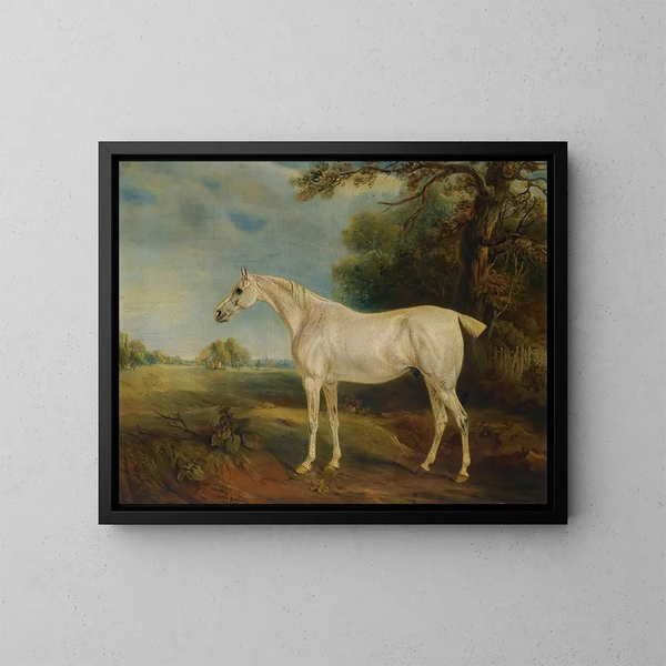 Le cheval gris mangé par les puces du marquis de Huntly - John Ferneley — kehystetty taideteos seinällä