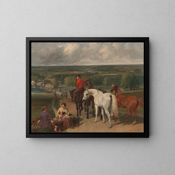 Exercice des chevaux royaux - John Frederick Herring l'Ancien — kehystetty taideteos seinällä
