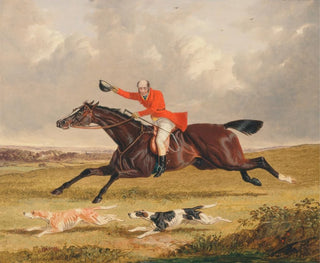 La chasse au renard encourageant les chiens - John Frederick Herring l'Ancien — näkymä teoksesta