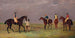 Doncasterin 1825 vuoden Coupe de Doncaster -kilpailusta, jossa ovat Mr Whittaker'n arpajaiset, Mr Craven'n Longwaist, Mr Lambton'n Cedric ja Mr Farquaharson'n Figaro - John Frederick Herring vanhempi — näkymä teoksesta