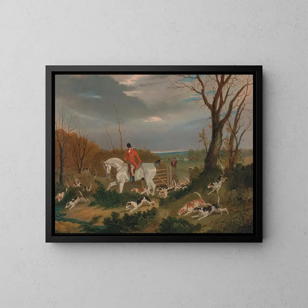 La chasse du Suffolk en route vers le couvert près de Herringswell - John Frederick Herring l'Ancien — kehystetty taideteos seinällä