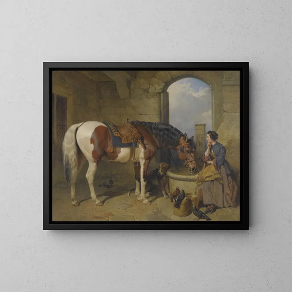 Le Lavoir - John Frederick Herring l'Ancien — kehystetty taideteos seinällä