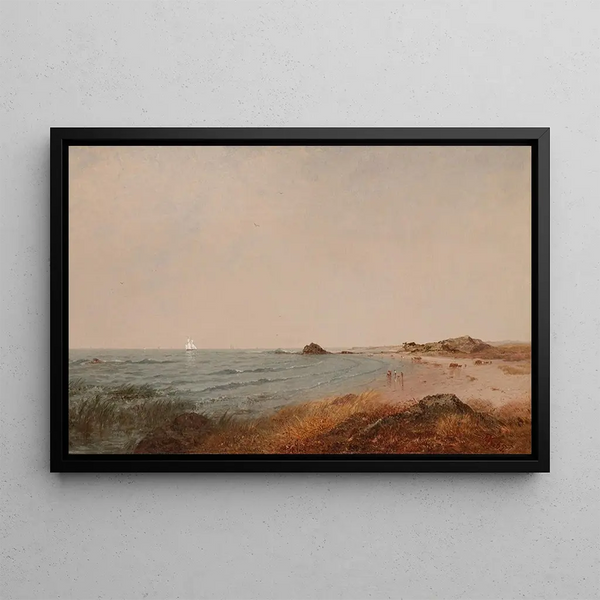 Beverlyn rannan maalaus, Massachusetts - John Frederick Kensett — kehystetty taideteos seinällä