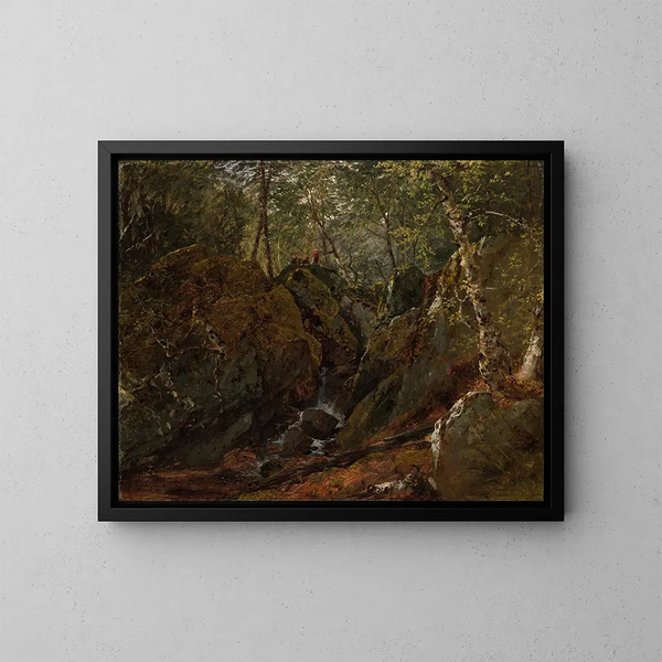Catskillsin vesiputouksesta - John Frederick Kensett — kehystetty taideteos seinällä