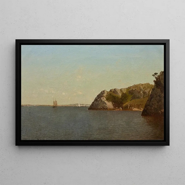 Newport, Rhode Island, Beacon Rock - John Frederick Kensett — kehystetty taideteos seinällä