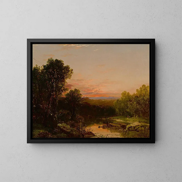 Coucher de soleil sur les Catskills - John Frederick Kensett — kehystetty taideteos seinällä
