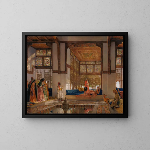 Une dame recevant des visiteurs - John Frederick Lewis — kehystetty taideteos seinällä
