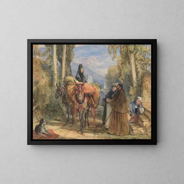 Une route près de Séville, Espagne - John Frederick Lewis — kehystetty taideteos seinällä