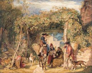 John Frederick Lewis - Figures and Animals in a Vineyard.webp