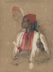 Luonnos piippua kantavasta miehestä - John Frederick Lewis — näkymä teoksesta