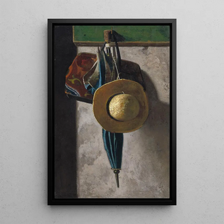 John Frederick Peto - Straw HatBag and Umbrella.webp