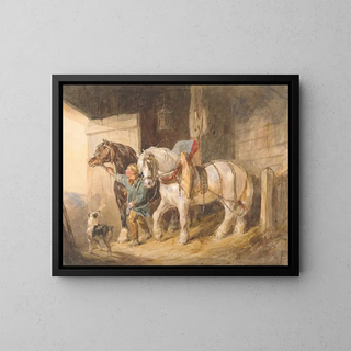 John Frederick Tayler - Stable Boy with Cart Horses.webp