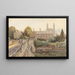 Clare College -maalaus ja silta Cam-joen yli, taustalla King's College - John Fulleylove — kehystetty taideteos seinällä