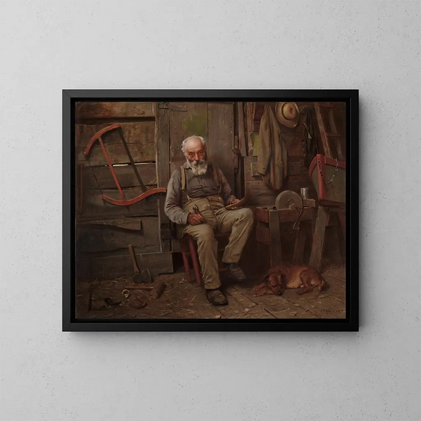 Rakennusveneet - John George Brown — kehystetty taideteos seinällä