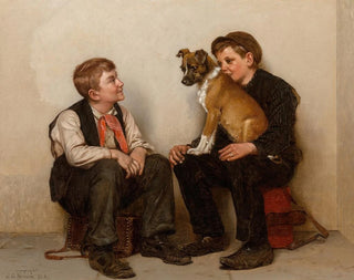 John George Brown - Two Shoeshine Boys with a Dog.webp