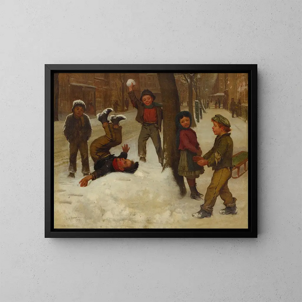 Talvilajit - John George Brown — kehystetty taideteos seinällä