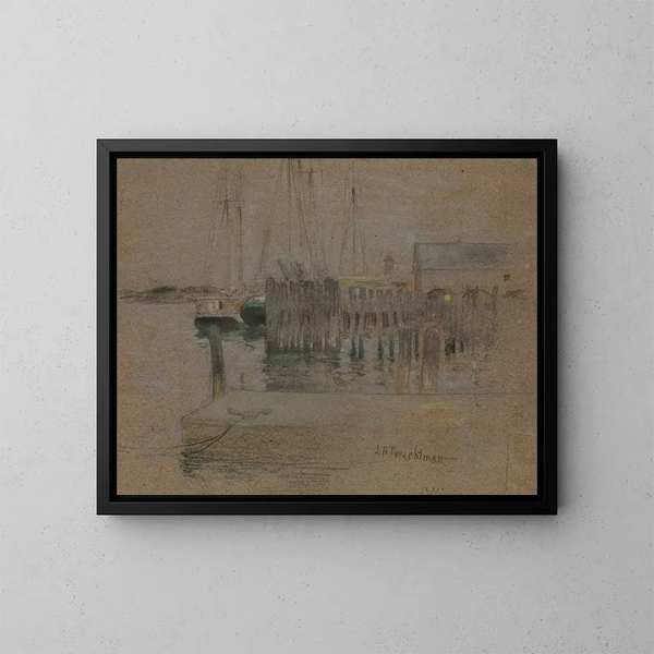 Port de Gloucester - John Henry Twachtman — kehystetty taideteos seinällä