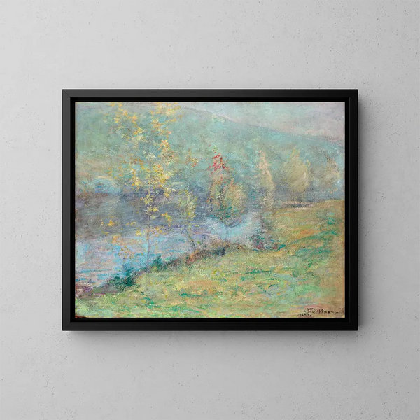 Aamu sumuinen - John Henry Twachtman — kehystetty taideteos seinällä