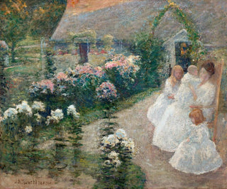 Terassilla - John Henry Twachtman — näkymä teoksesta