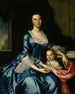 Portrait de Mme Matthew Tilghman Anna Lloyd 1724-1794 et de sa fille Anna Maria 1755-1843 - John Hesselius — näkymä teoksesta
