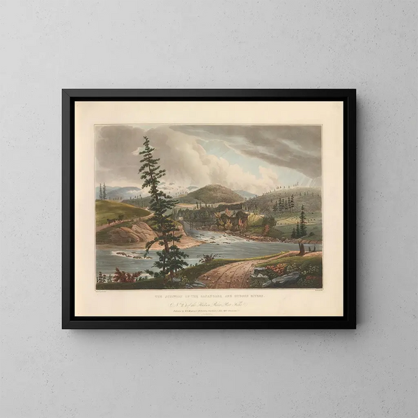 Confluence des rivières Sacandaga et Hudson - John Hill — kehystetty taideteos seinällä