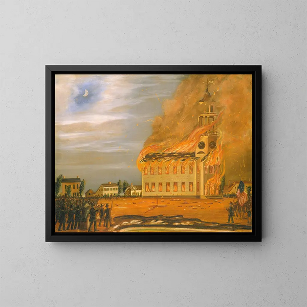 Incendie de l'Old South Church, Bath, Maine - John Hilling — kehystetty taideteos seinällä